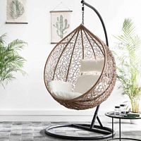 Contemporary hanging chair OEUFoutdoorindoorresin wicker