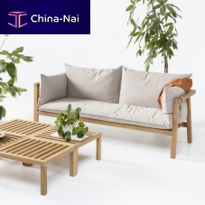 Contemporary sofa UMOMOKUoutdoorfabricwooden