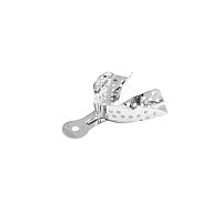 Lower dental impression tray perforated