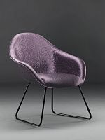 Contemporary chair WOK fabricupholsteredsled base