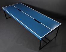 Contemporary conference table MIIHIsolid woodmetal baserectangular