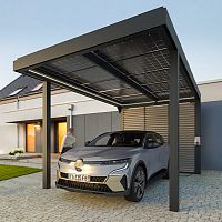 Aluminum carport 73001-persondoublewith solar panel