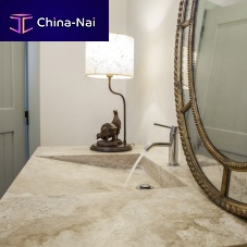 Wall-mounted washbasin PA 4natural stonewith adjustable mirrordouble