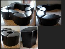 Contemporary pouf leatherother shapesmodular
