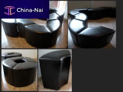 Contemporary pouf leatherother shapesmodular