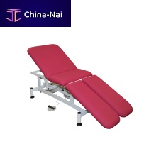 Electric massage table DURY on casterswith adjustable height backrestwith headrest
