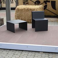Contemporary chair LINEAoutdoorgalvanised steelsheet steel