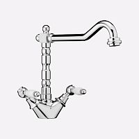 Countertop double-handle mixer tap DO780101chromed metalkitchen1-hole