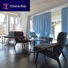 Traditional armchair ATTESA 01 leatherfabricsolid wood