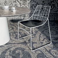 Contemporary chair KEYAHoutdoorlacquered metalsled base