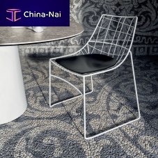 Contemporary chair KEYAHoutdoorlacquered metalsled base