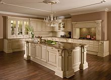 Classic kitchen VERSAILLES-DE-LUXEwoodenislandwith handle