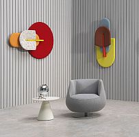 Contemporary club chair MAGNUMfabriclacquered metalgray