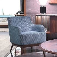 Contemporary armchair A1792fabricwalnutcustom