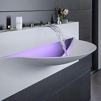 Wall-mounted washbasin AMERIS-01Solid Surfacecontemporary