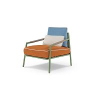Contemporary armchair NORMAN fabricleathersteel