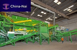 Bulky waste treatment plant automated