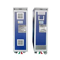 Full-size aircraft meal trolley with built-in electronic lockwith dry ice
