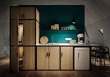 Contemporary kitchen wood veneermodularwhite