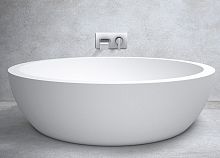 Round bathtub LUNARfree-standingmarblewhite