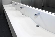 Countertop washbasin WAVE 200 BASIN THROUGHCorian®multiplecorner