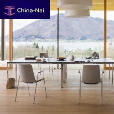 Contemporary chair NOOIindoorwoodenmetal base