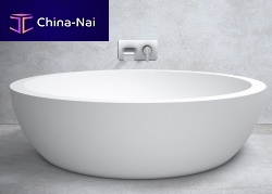 Round bathtub LUNARfree-standingmarblewhite