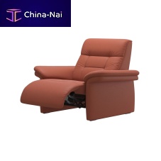 Contemporary armchair MARYfabricleatherwith footrest
