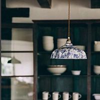 Pendant lamp CAMPBELLbrassnickelporcelain