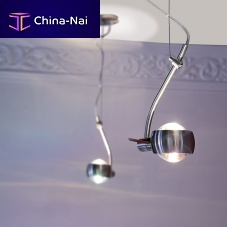 Pendant lamp BEAM AVEC LENTILLES metalglasscontemporary
