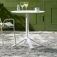 Contemporary bistro table Eexwoodenpolypropylenemetal base