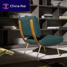 Contemporary fireside chair ROUND D.154.5fabricplywoodwith removable cover