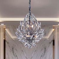Art Nouveau style chandelier ALALAmetalcrystal12 light