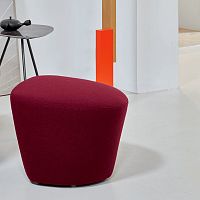 Contemporary pouf Cantatefabricleathersemicircular