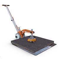 Manual manhole cover lifter Liftopmagneticwheeledfor heavy loads