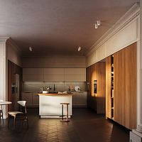 Contemporary kitchen D23wood veneerwalnutceramic