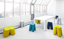 Original design stool TREFLEfabricupholstered