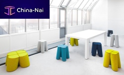 Original design stool TREFLEfabricupholstered