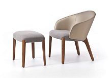 Contemporary stool BELLEVUEbeechtextilegray