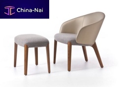 Contemporary stool BELLEVUEbeechtextilegray