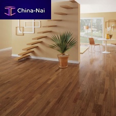 Solid parquet floor SUCUPIRAvarnishedribbedglued