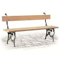 Traditional garden bench INESpinecast ironwith backrest