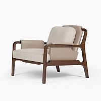 Contemporary armchair FERGUSleatherfabricwalnut