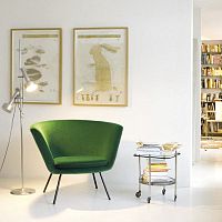 Contemporary armchair H 57leatherfabric