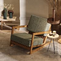 Contemporary armchair KRAMfabricleatherbirch