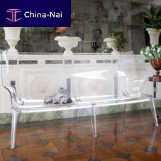 Contemporary garden bench UNCLE JACKpolycarbonatewith backrestwith armrests