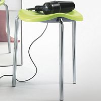 Contemporary stool WELLtechnopolymerchrome steel base3-legged