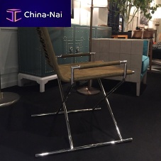 Contemporary chair MODENA indoorleatherpolished steel
