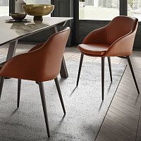 Contemporary chair GALERAindoorvelvetleather