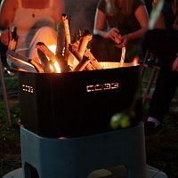 Wood-burning fire pit OPUS IGNISconcretestainless steelCOR-TEN® steel